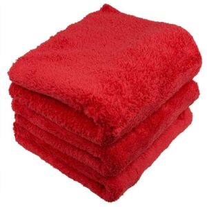 Chemical Guys MIC35103 Happy Ending Edgeless Microfiber Towel, Red (16 in. x 16 in.) (Pack of 3)