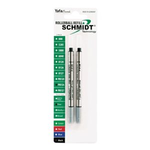 schmidt p8126 short capless rollerball refill fine point 0.6mm, black, 2 pack blister (sc58119)