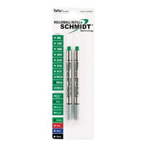 schmidt p8126 short capless rollerball refill fine point 0.6mm, green, 2 pack blister (sc58122)