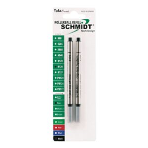 schmidt 8126 long capless rollerball refill fine point 0.6mm, black, 2 pack blister (sc58123)