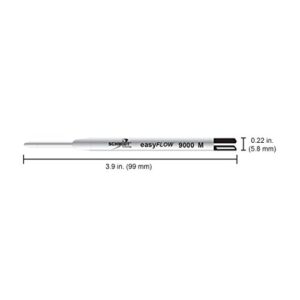 SCHMIDT 9000 Easy Flow Hybrid Ballpoint Refill Medium, Black, 2 Pack Blister (SC58143)