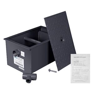 wentworth 20 pound commercial grease trap interceptor for restaurant under sink kitchen, 10 gpm, wp-gt-10