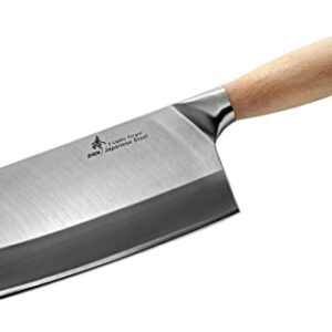 ZHEN 3-Layer Forged High Carbon Steel Medium Duty Chinese Cleaver, 6.5 inches, Silver