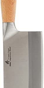 ZHEN 3-Layer Forged High Carbon Steel Medium Duty Chinese Cleaver, 6.5 inches, Silver