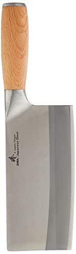 ZHEN 3-Layer Forged High Carbon Steel Medium Duty Chinese Cleaver, 6.5 inches, Silver