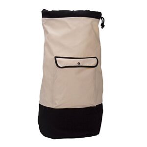 household essentials backpack duffel laundry bag, cream & black