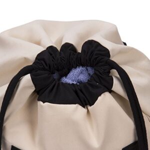 Household Essentials Backpack Duffel Laundry Bag, Cream & Black