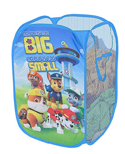 Idea Nuova Nickelodeon Paw Patrol Pop Up Hamper with Durable Carry Handles, 21" H x 13.5" W X 13.5" L"