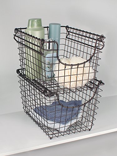 Spectrum Diversified Scoop Stacking Storage Basket, Small, Bronze