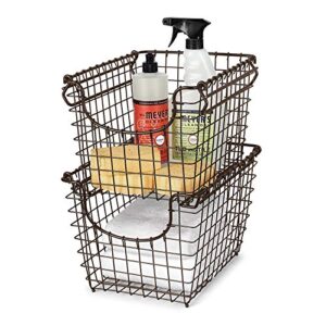 Spectrum Diversified Scoop Stacking Storage Basket, Small, Bronze