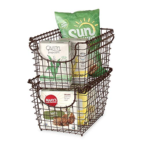 Spectrum Diversified Scoop Stacking Storage Basket, Small, Bronze