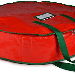 Handy Laundry Christmas Wreath Storage Bag, 30" X 7", Durable Tarp Material, Zippered, Reinforced Handle & Easy to Slip The Wreath in and Out, Protect Your Wreath from Dust, Insects, and Moisture