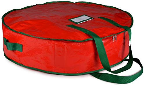 Handy Laundry Christmas Wreath Storage Bag, 30" X 7", Durable Tarp Material, Zippered, Reinforced Handle & Easy to Slip The Wreath in and Out, Protect Your Wreath from Dust, Insects, and Moisture