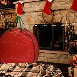 Handy Laundry Christmas Wreath Storage Bag, 30" X 7", Durable Tarp Material, Zippered, Reinforced Handle & Easy to Slip The Wreath in and Out, Protect Your Wreath from Dust, Insects, and Moisture