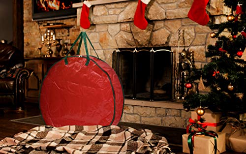 Handy Laundry Christmas Wreath Storage Bag, 30" X 7", Durable Tarp Material, Zippered, Reinforced Handle & Easy to Slip The Wreath in and Out, Protect Your Wreath from Dust, Insects, and Moisture