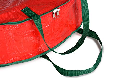 Handy Laundry Christmas Wreath Storage Bag, 30" X 7", Durable Tarp Material, Zippered, Reinforced Handle & Easy to Slip The Wreath in and Out, Protect Your Wreath from Dust, Insects, and Moisture