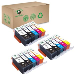 Supricolor 15 Pack PGI-225 CLI-226 Ink Cartridges High Yield Compatible with PIXMA iP4820 iP4920 iX6520 MG5120 MG5320 MG6120 MG6220 MG8120 MG8220 MX712 MX882 MX892 ( Without Gray)