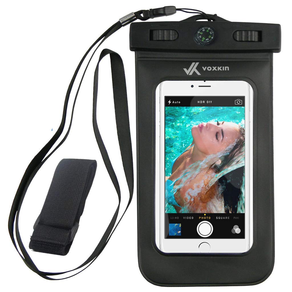 Voxkin Premium Quality Universal Waterproof Case with Armband, Compass, Lanyard - Best Water Proof, Dustproof, Snowproof Pouch Bag for iPhone 12 Pro Max, 12 Mini, S21 Ultra, S20, OnePlus 8, Pixel 5