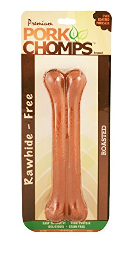 Pork Chomps Roasted Pressed Pork Skin Dog Chew, 7-inch Bone, 1 Count