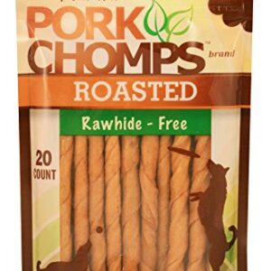 Pork Chomps Roasted Pork Skin Dog Chews, 5-inch Mini Twists, 20 Count