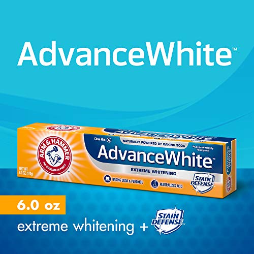 Arm & Hammer Advance White Extreme Whitening with Stain Defense, Fresh Mint, 6 oz Twin Pack (Packaging May Vary)