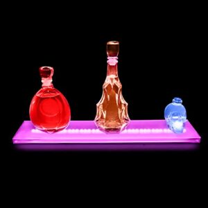 SPARIK ENJOY LED Lighted Liquor Bottle Display Shelf, 24-inch LED Bar Shelves for Liquor, 1-Step Lighted Liquor Bottle Shelf for Home/Commercial Bar, Acrylic Lighted Bottle Display with Remote