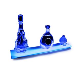 SPARIK ENJOY LED Lighted Liquor Bottle Display Shelf, 24-inch LED Bar Shelves for Liquor, 1-Step Lighted Liquor Bottle Shelf for Home/Commercial Bar, Acrylic Lighted Bottle Display with Remote