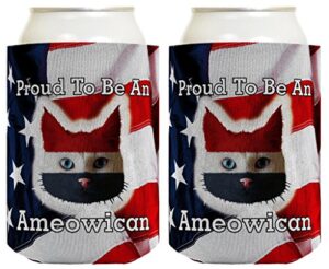 funny beer coolie proud to be an ameowican multi pack can coolie drink coolers coolies