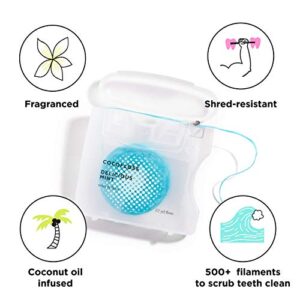 COCOFLOSS Coconut-Oil Infused Woven Dental Floss | Strawberry | Dentist-Designed | Vegan and Cruelty-Free | 6 Month Supply (32 Yds x 3 Units)