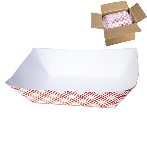 Super Z Outlet Disposable Paper Food Tray for Carnivals, Fairs, Festivals, and Picnics. Holds Nachos, Fries, Hot Corn Dogs, and More! - 2.5-Pound, 50-Pack