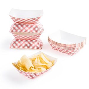 super z outlet disposable paper food tray for carnivals, fairs, festivals, and picnics. holds nachos, fries, hot corn dogs, and more! - 2.5-pound, 50-pack