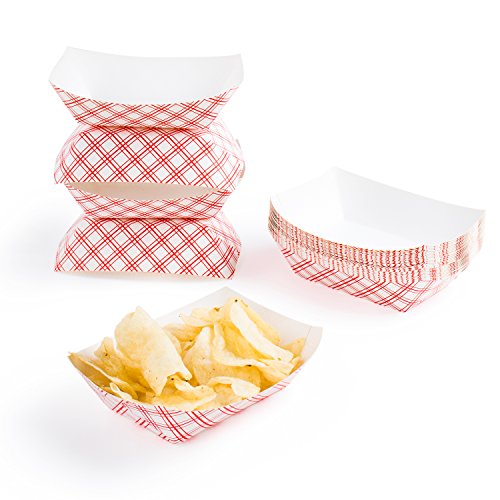 Super Z Outlet Disposable Paper Food Tray for Carnivals, Fairs, Festivals, and Picnics. Holds Nachos, Fries, Hot Corn Dogs, and More! - 2.5-Pound, 50-Pack