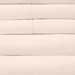 King Size Bed Sheets - 6 Piece 1500 Supreme Collection Fine Brushed Microfiber Deep Pocket King Sheet Set Bedding - 2 Extra Pillow Cases, Great Value, King, Beige