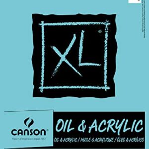 Canson XL Series Oil and Acrylic Paper, Foldover Pad, 9x12 inches, 24 Sheets (136lb/290g) - Artist Paper for Adults and Students