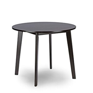 Baxton Studio Debbie Mid-Century Round Dining Table, Dark Brown