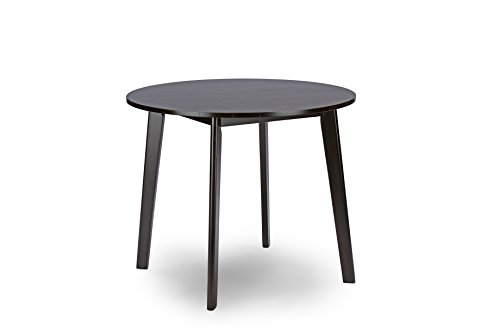 Baxton Studio Debbie Mid-Century Round Dining Table, Dark Brown