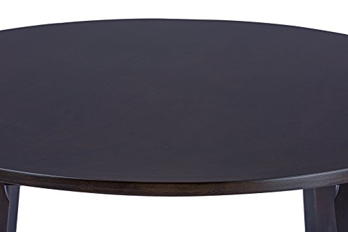 Baxton Studio Debbie Mid-Century Round Dining Table, Dark Brown