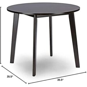 Baxton Studio Debbie Mid-Century Round Dining Table, Dark Brown