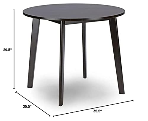 Baxton Studio Debbie Mid-Century Round Dining Table, Dark Brown