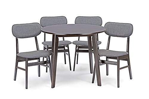 Baxton Studio Debbie Mid-Century Round Dining Table, Dark Brown