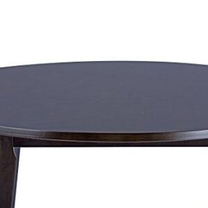 Baxton Studio Debbie Mid-Century Round Dining Table, Dark Brown