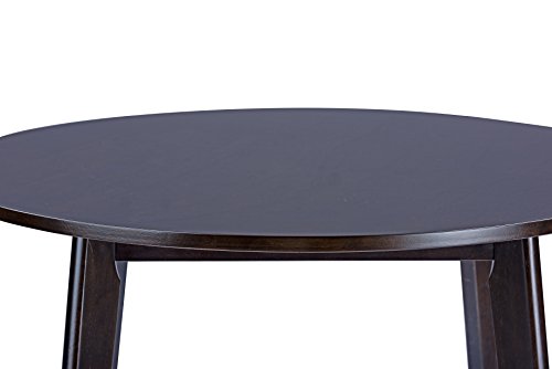 Baxton Studio Debbie Mid-Century Round Dining Table, Dark Brown