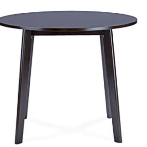 Baxton Studio Debbie Mid-Century Round Dining Table, Dark Brown