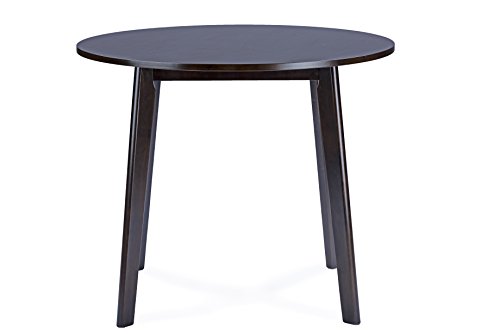 Baxton Studio Debbie Mid-Century Round Dining Table, Dark Brown