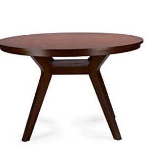 Baxton Studio Montreal Mid-Century Dark Walnut Round Wood Dining Table