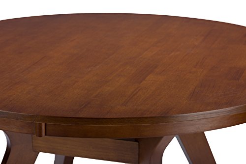 Baxton Studio Montreal Mid-Century Dark Walnut Round Wood Dining Table