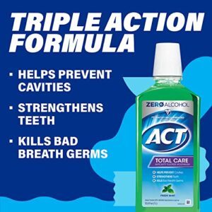 ACT Total Care Zero Alcohol Anticavity Fluoride Mouthwash 33.8 fl. oz. Fresh Mint