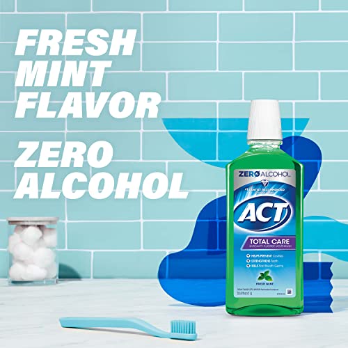 ACT Total Care Zero Alcohol Anticavity Fluoride Mouthwash 33.8 fl. oz. Fresh Mint