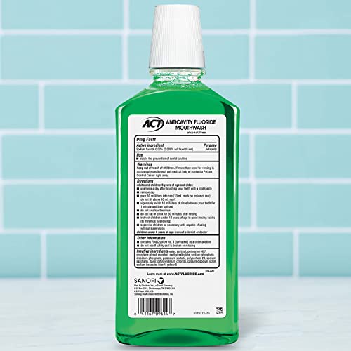 ACT Total Care Zero Alcohol Anticavity Fluoride Mouthwash 33.8 fl. oz. Fresh Mint