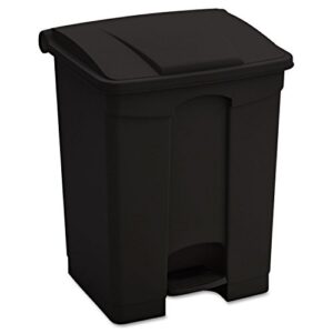 safco 9922bl large capacity plastic step-on receptacle 17gal black